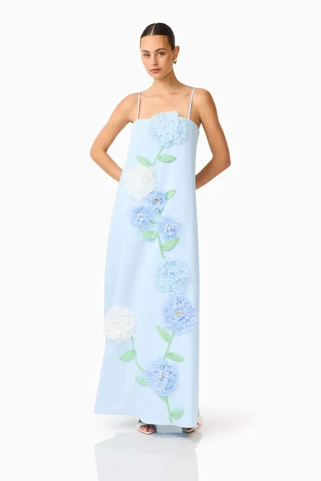 Elliatt Buttercup Embroidered Maxi Dress In Blue Size 6 for rent on The Volte - main image