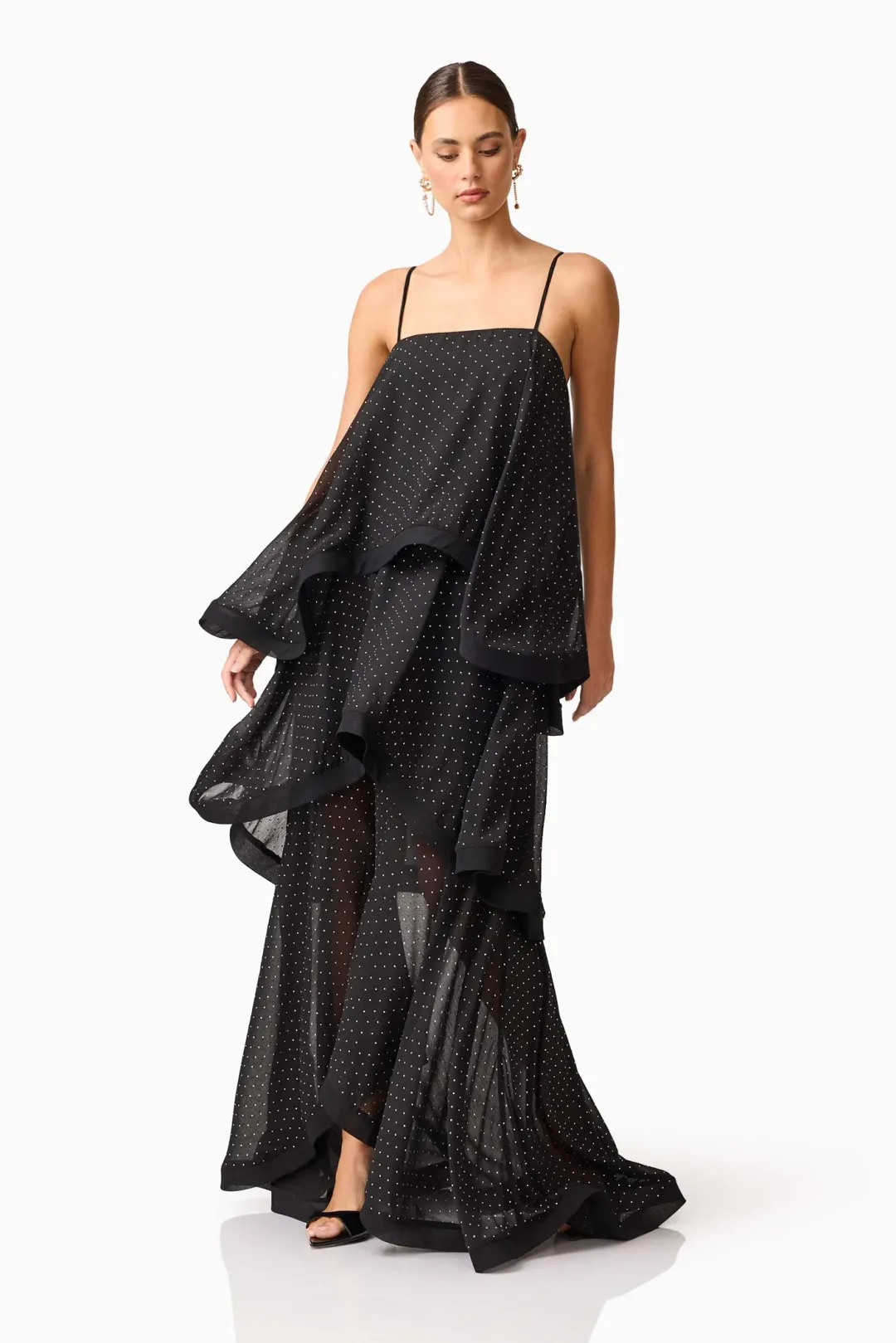 Elliatt Moss Tiered Embellished Gown Size XS for rent on The Volte - main image