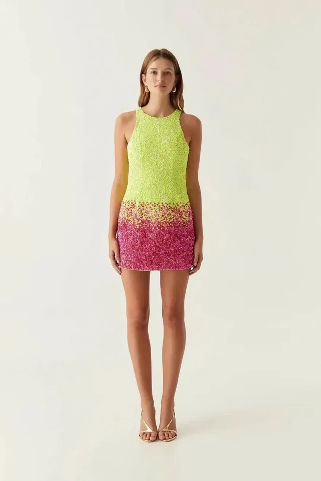 Aje Calypso Ombre Mini Dress Multi Sequin Size 14 for rent on The Volte - main image