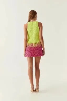 Aje Calypso Ombre Mini Dress Multi Sequin Size 14 for rent on The Volte - image 4