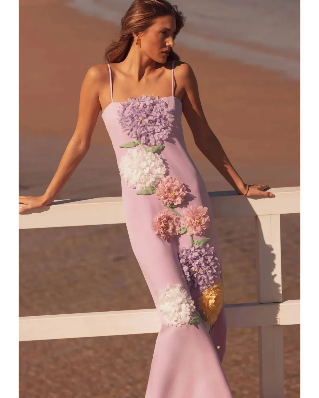 Elliatt Buttercup Embroidered Maxi Dress Purple Size M for rent on The Volte - main image