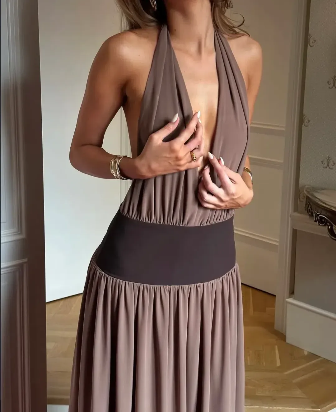 Fenity Ophelia Dress Brown Size XS for rent on The Volte - main image