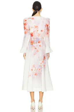 Crush Frill Sleeved Midi Dress by Zimmermann Size 0 for rent on The Volte - image 3