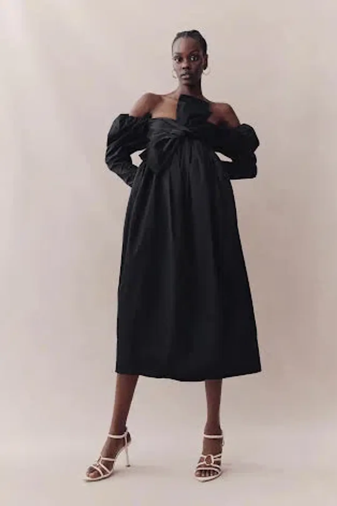 🖤 AJE Valentina Bow Midi Dress in Black – Size AU 8 - Evening Outfit 🖤 for rent on The Volte - main image
