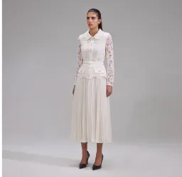 Self-Portrait Belted Crystal Embellished Guipure Lace Midi Dress for rent on The Volte - image 5