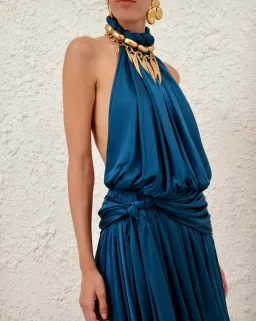Zimmermann Alchemy Halter Dress Sailor Blue s0 for rent on The Volte - image 5