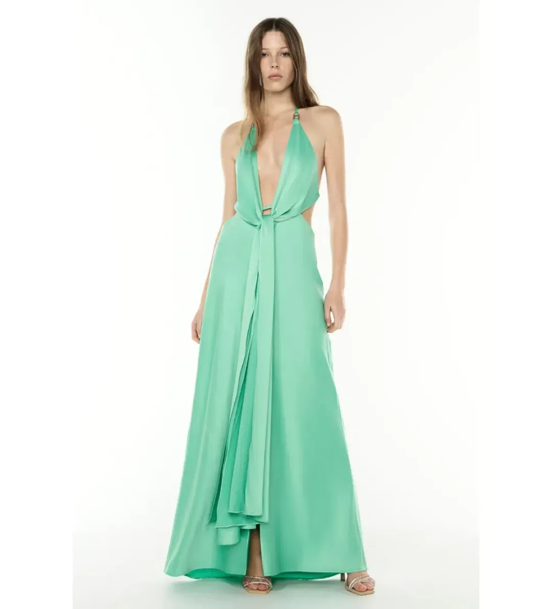 💚 NEW Manning Cartell Evening Trance Slip Dress – Turquoise Green – Size AU 10 💚 for rent on The Volte - main image