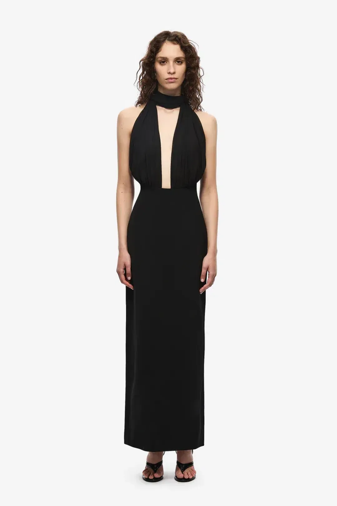 Misha collection black capezza silk dress - Small/8 for rent on The Volte - main image