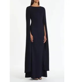Carla Zampatti Crepe Celebration Sleeve Gown in Navy Size AU8 for rent on The Volte - image 3