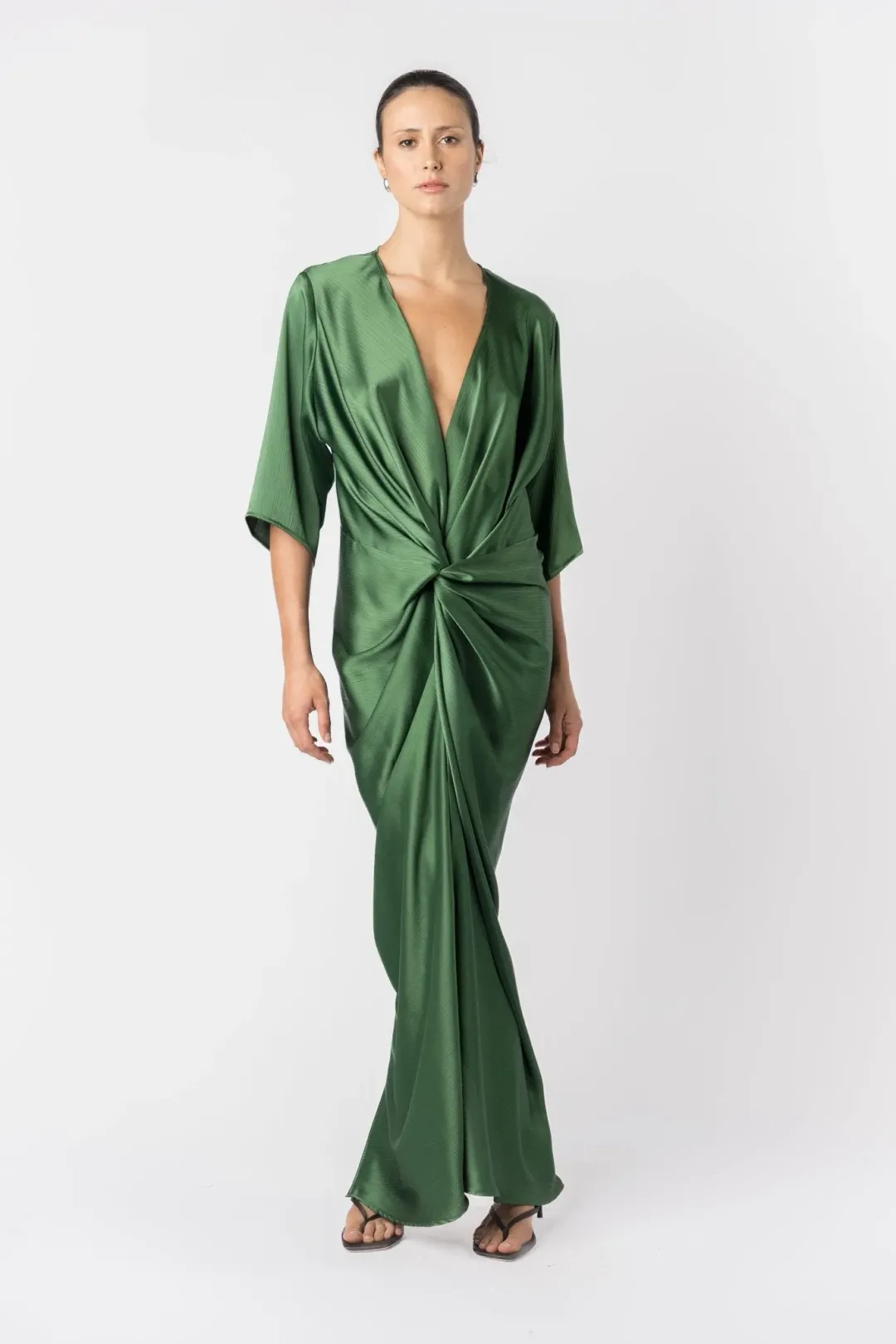 One Fell Swoop Alex Kimono Sleeve Maxi-Matilda Green Size 8 for rent on The Volte - main image