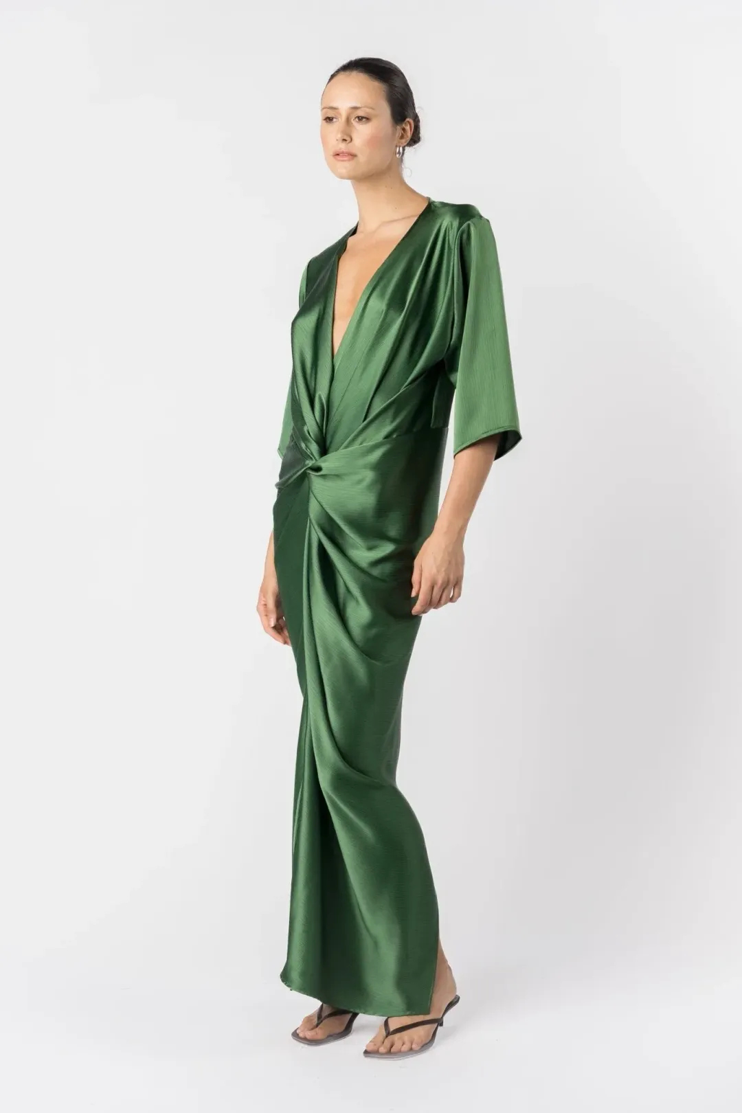 One Fell Swoop Alex Kimono Sleeve Maxi-Matilda Green Size 8 for rent on The Volte - main image