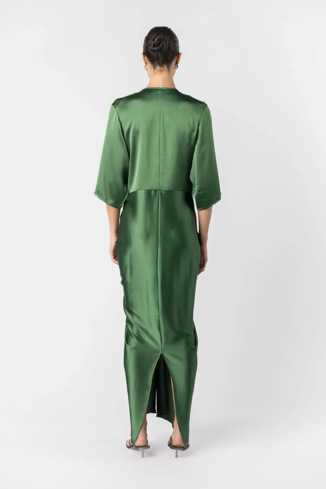 One Fell Swoop Alex Kimono Sleeve Maxi-Matilda Green Size 8 for rent on The Volte - main image