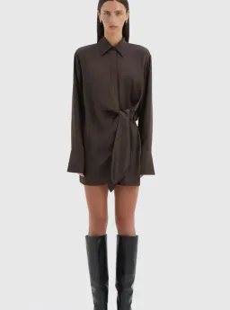 Sir Sorrento Shirtdress in Chocolate Size 1/8 for rent on The Volte - image 1