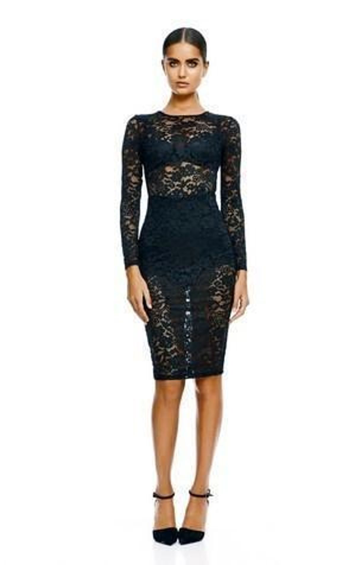 MISHA Camilla Lace Dress black size 8 for rent on The Volte - main image