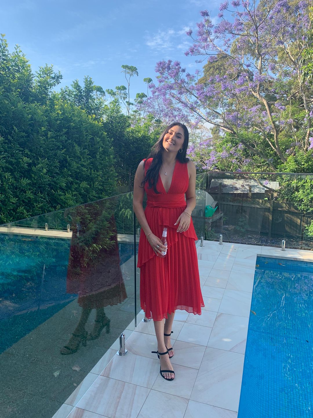 Talulah Sugar and spice red hot midi dress size 10 for rent on The Volte - main image