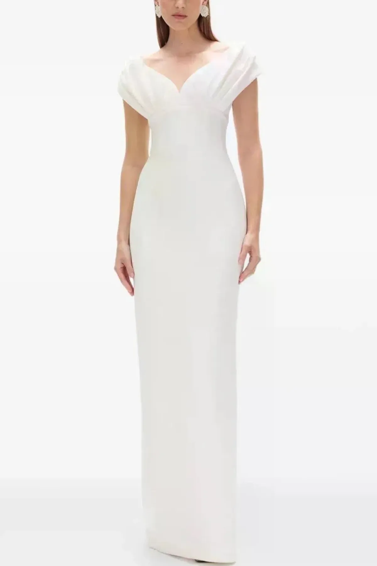 Rachel Gilbert Myra Maxi Gown White Size 8 for rent on The Volte - main image