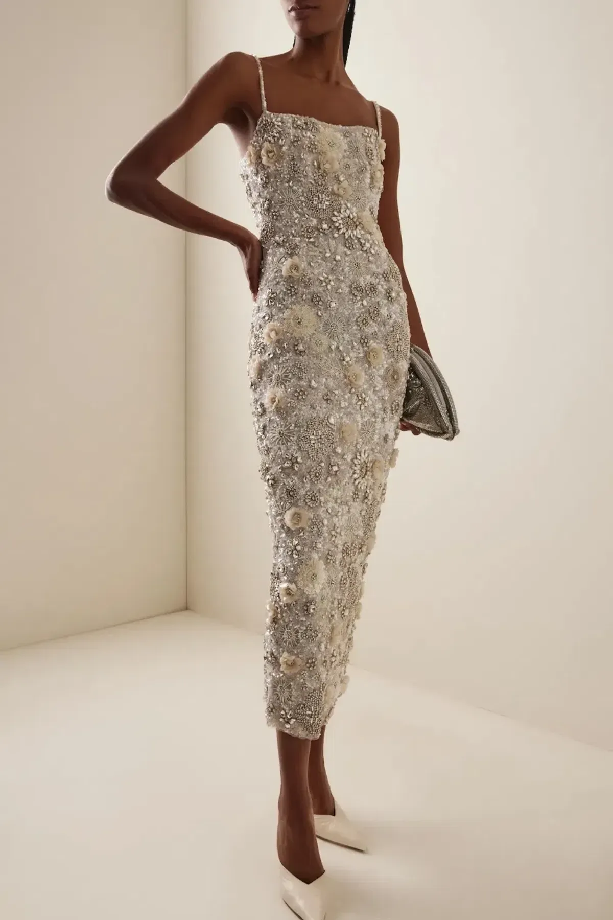 Rachel Gilbert Francesca Midi Gown in Ivory Size 6 for rent on The Volte - main image