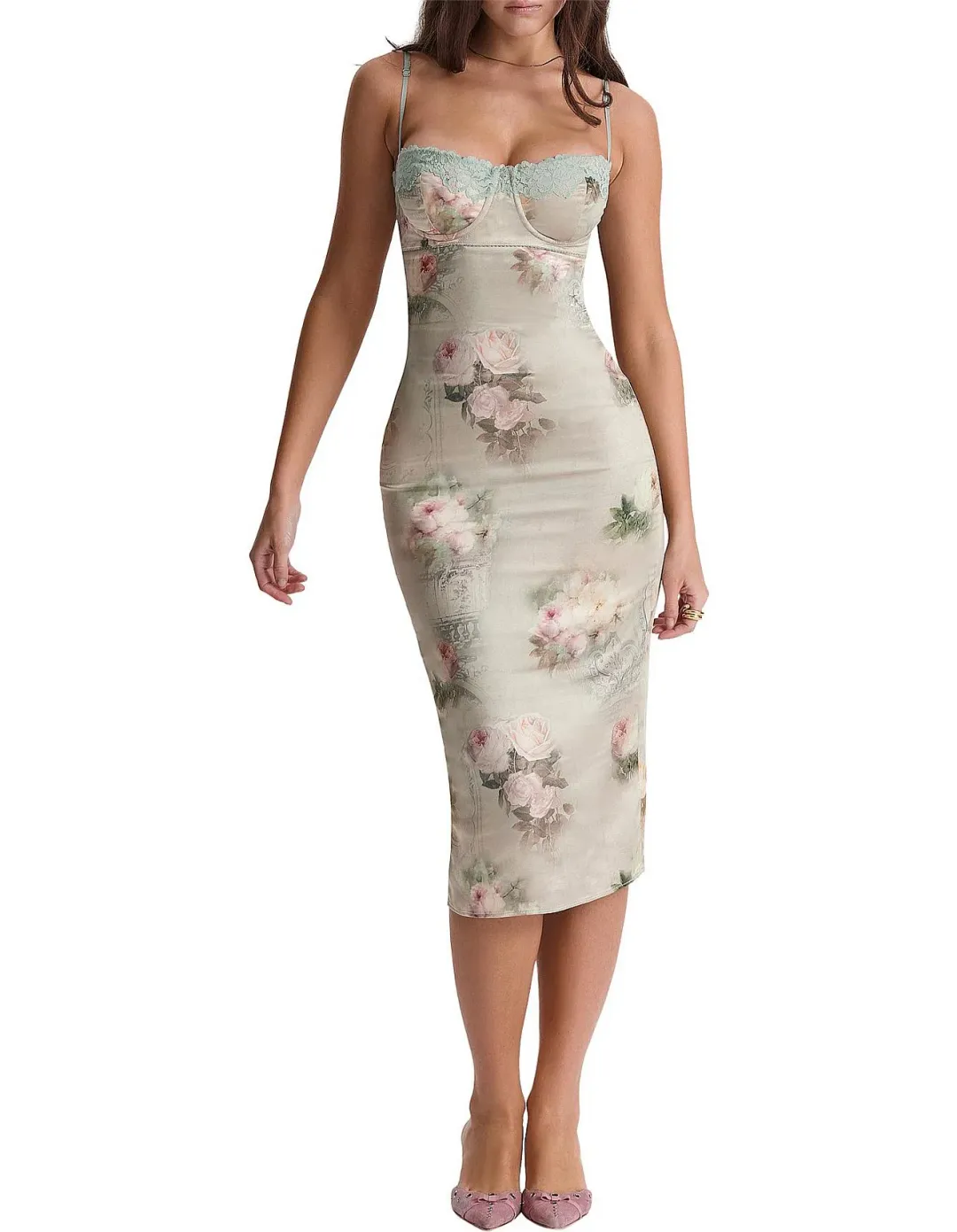 VINTAGE FLORAL MIDI DRESS for rent on The Volte - main image