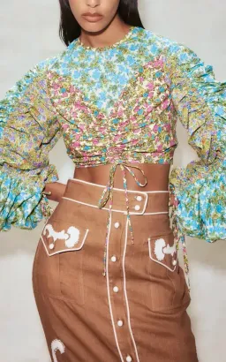 Alemais Ruby Applique Midi Skirt Brown Size AU 8 / S for rent on The Volte - image 4