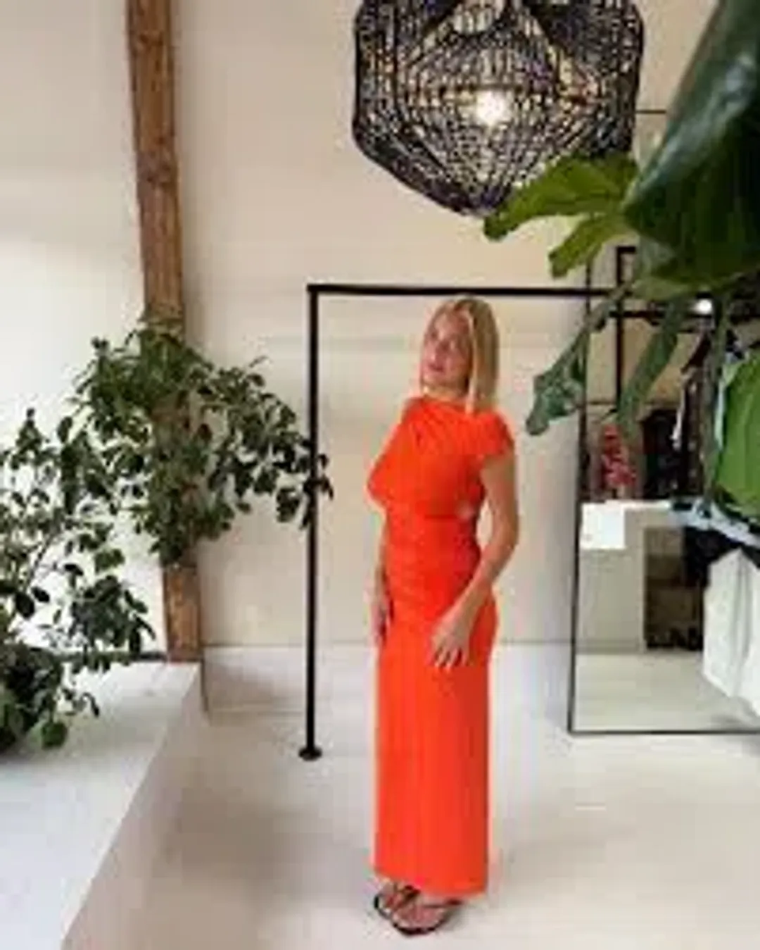 BEC & BRIDGE Solenne Twist Maxi Dress in Persimmon size 8 for rent on The Volte - main image