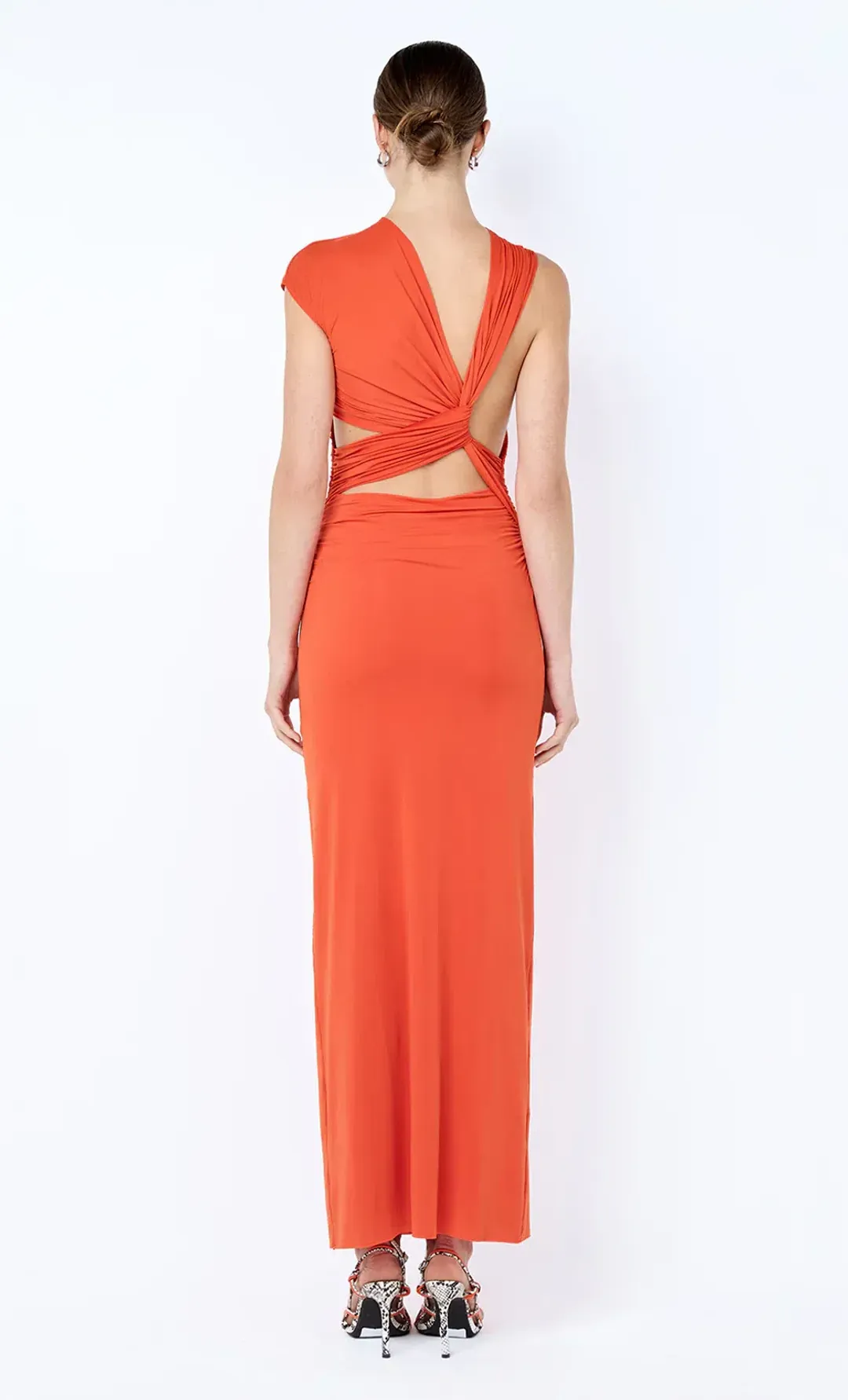 BEC & BRIDGE Solenne Twist Maxi Dress in Persimmon size 10 for rent on The Volte - main image