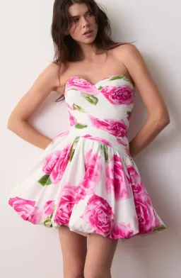 Aje Olea Bubble Hem Mini Dress Soft Rose Light Size 8 for rent on The Volte - image 6