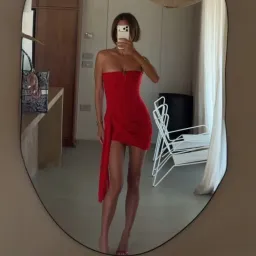 Leau Mira Mesh Corset Dress - Red Size Small for rent on The Volte - image 3