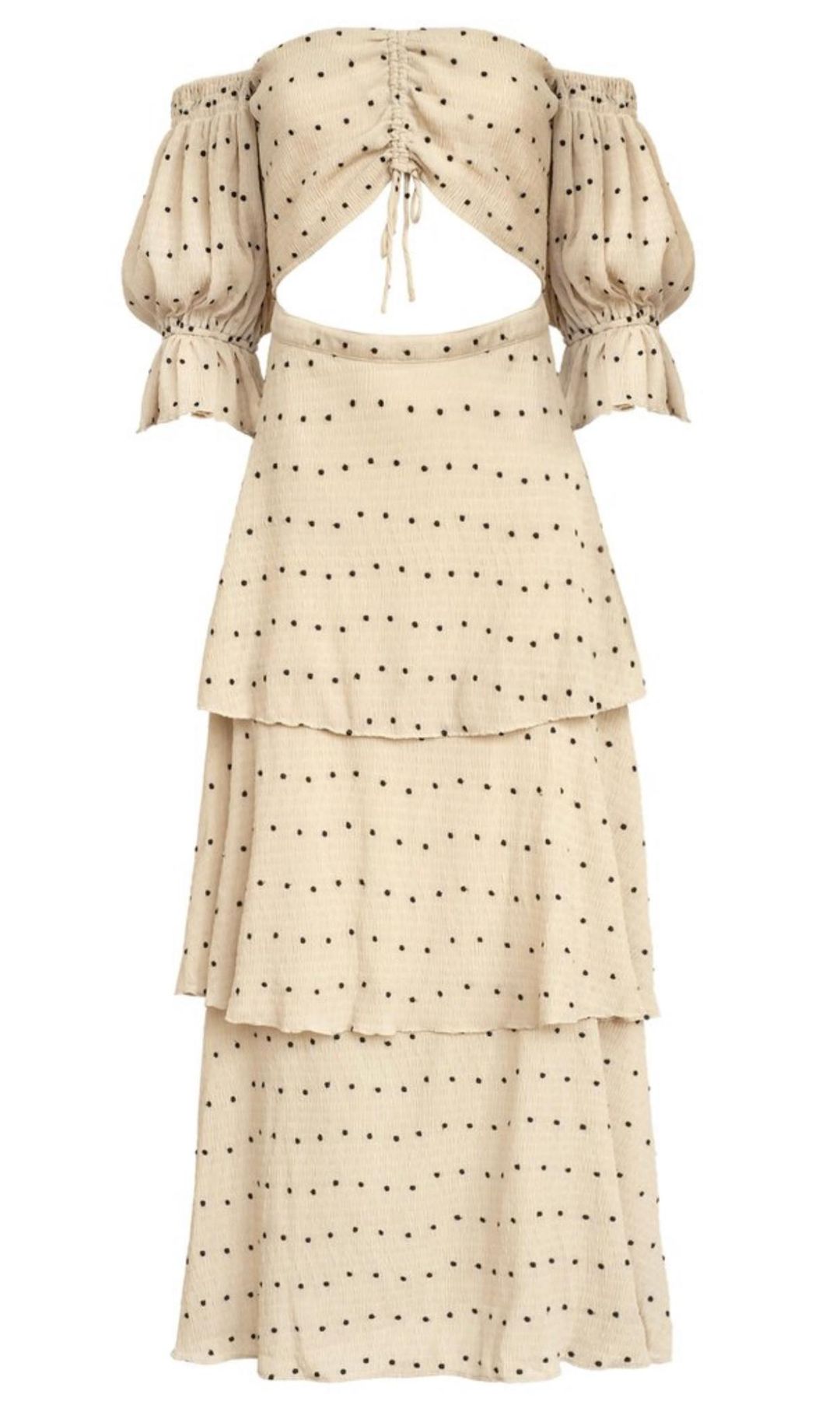 Sir The Label Camille Cut Out Floor Length Gown Cream | AU 10 for rent on The Volte - main image