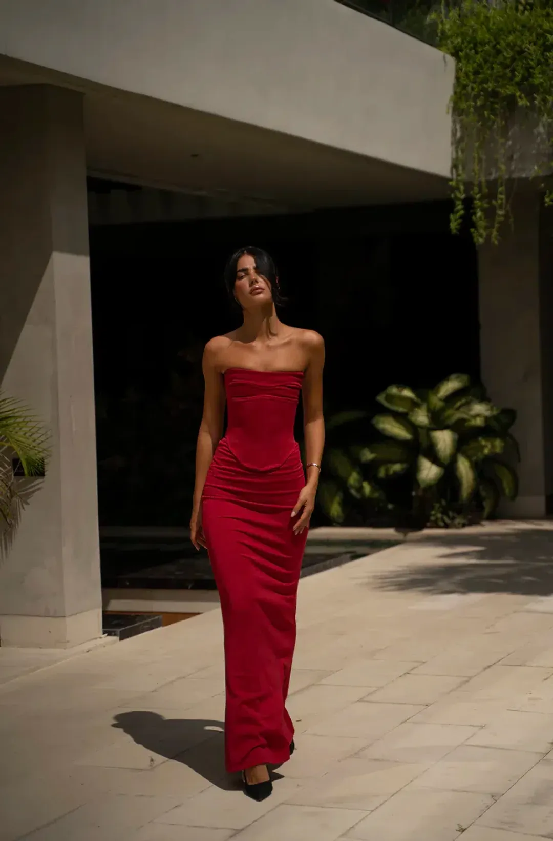 Hntr the label, HNTR The Label Louie Gown Set in Wine Size AU 8 for rent on The Volte - main image