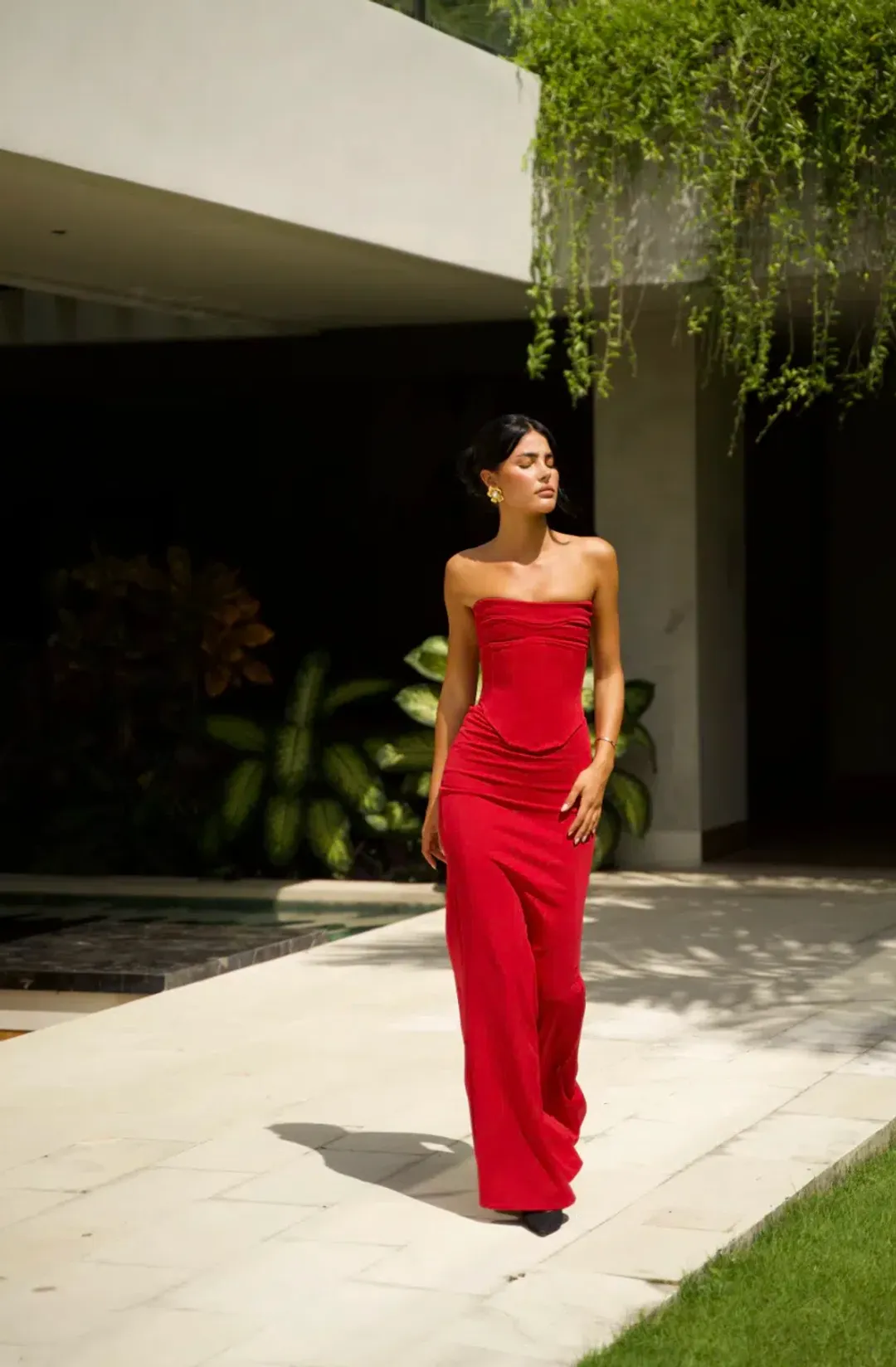 Hntr the label, HNTR The Label Louie Gown Set in Wine Size AU 8 for rent on The Volte - main image