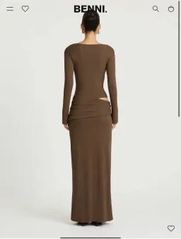 Benni Agnes maxi dress in chocolate  for rent on The Volte - image 3