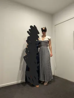 Vintage 1960's Lapel Black and White Maxi Dress Size 6 / 8 for rent on The Volte - image 2