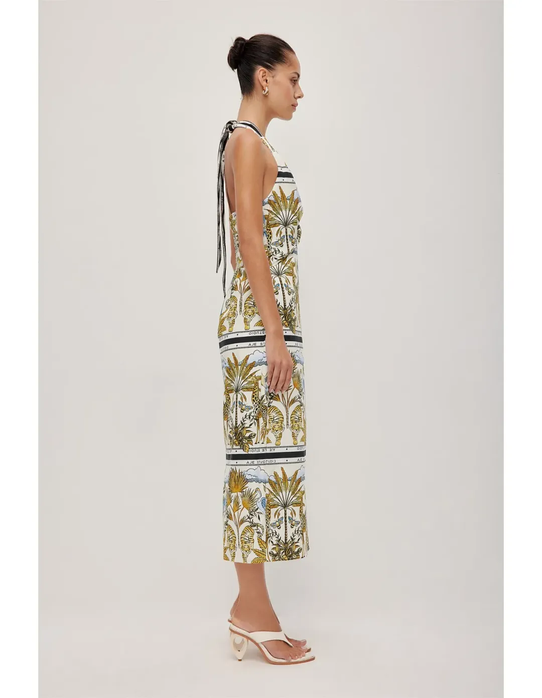 Aje Studio Rio Halter Maxi Dress Print Size 8 for rent on The Volte - main image