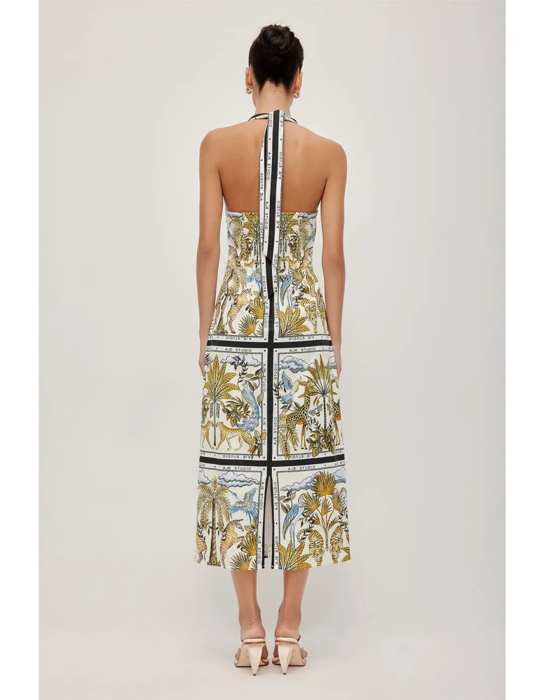 Aje Studio Rio Halter Maxi Dress Print Size 10 for rent on The Volte - main image