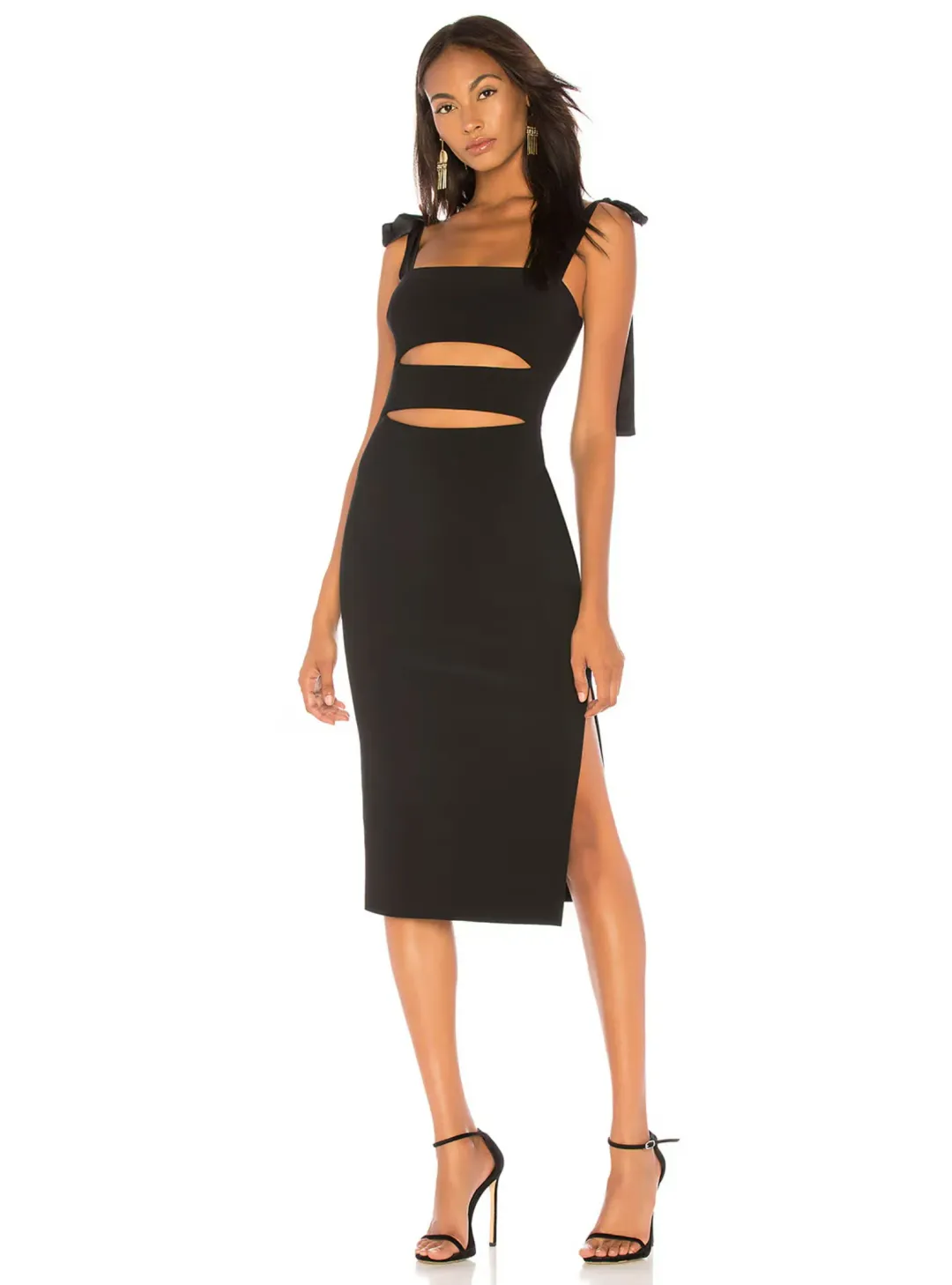 Bec & Bridge Tasha Cutout Midi Dress Black Size AU 6 for rent on The Volte - main image