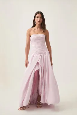 AJE - Violette Bubble Hem Maxi Dress in Pastel Pink Size 10 for rent on The Volte - image 1