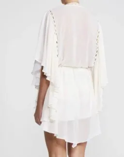 Eclipse Frill Sleeve Drawstring Mini Dress for rent on The Volte - image 1