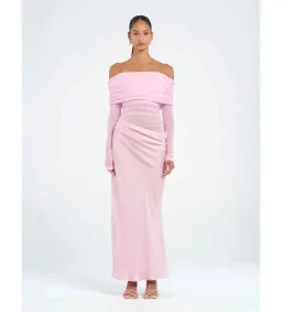 Benni Yasmin Off Shoulder Maxi Dress in Pink Size AU6 for rent on The Volte - image 1