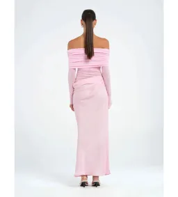 Benni Yasmin Off Shoulder Maxi Dress in Pink Size AU6 for rent on The Volte - image 3