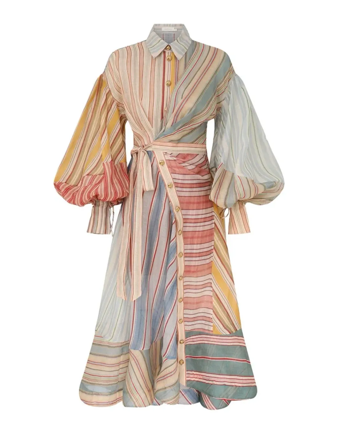 ZIMMERMANN REBELLION STRIPED MIDI DRESS for rent on The Volte - main image