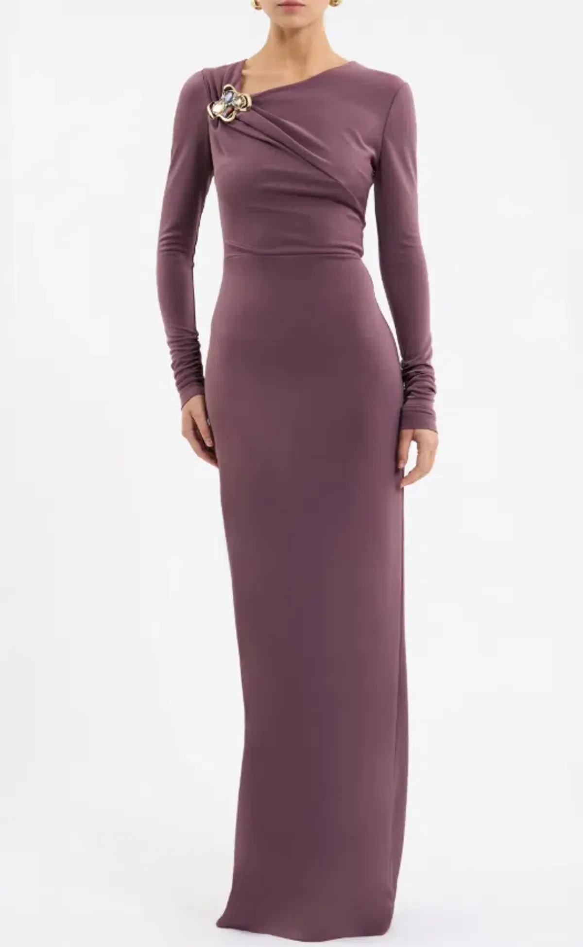 Rebecca Vallance Nala Long Sleeve Maxi Dress Mauve Size 8 for rent on The Volte - main image