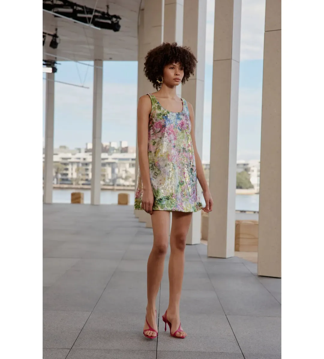 Aje Dahlia Mini Dress in Lavandula Size 8 for rent on The Volte - main image