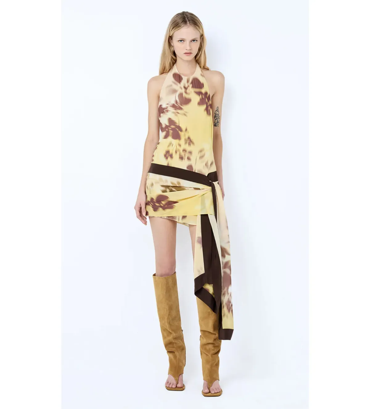 Bec & Bridge Blaise Halter Mini Dress Palmera Floral Size 8 for rent on The Volte - main image