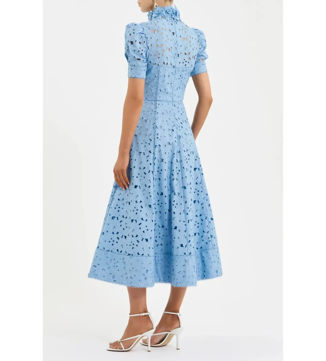 Rebecca Vallance Kitsu Short Sleeve Midi Dress Bluelight Size AU 10 for rent on The Volte - main image