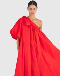 Oroton One Shoulder Dress in Red Size AU 12 for rent on The Volte - image 4