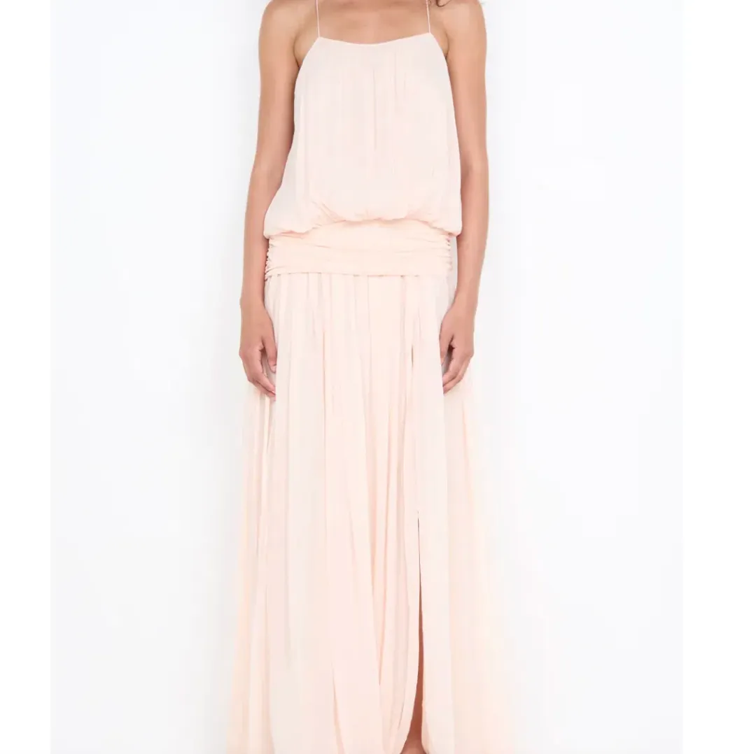 Bec and Bridge Camille Blouson Dress Peach for rent on The Volte - main image