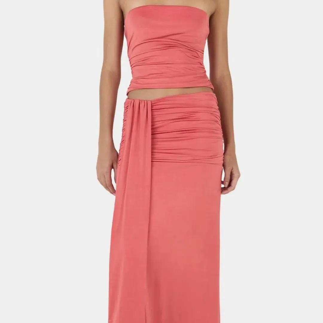 Ownley Rihannon Top and Saskia Skirt Set Coral for rent on The Volte - main image