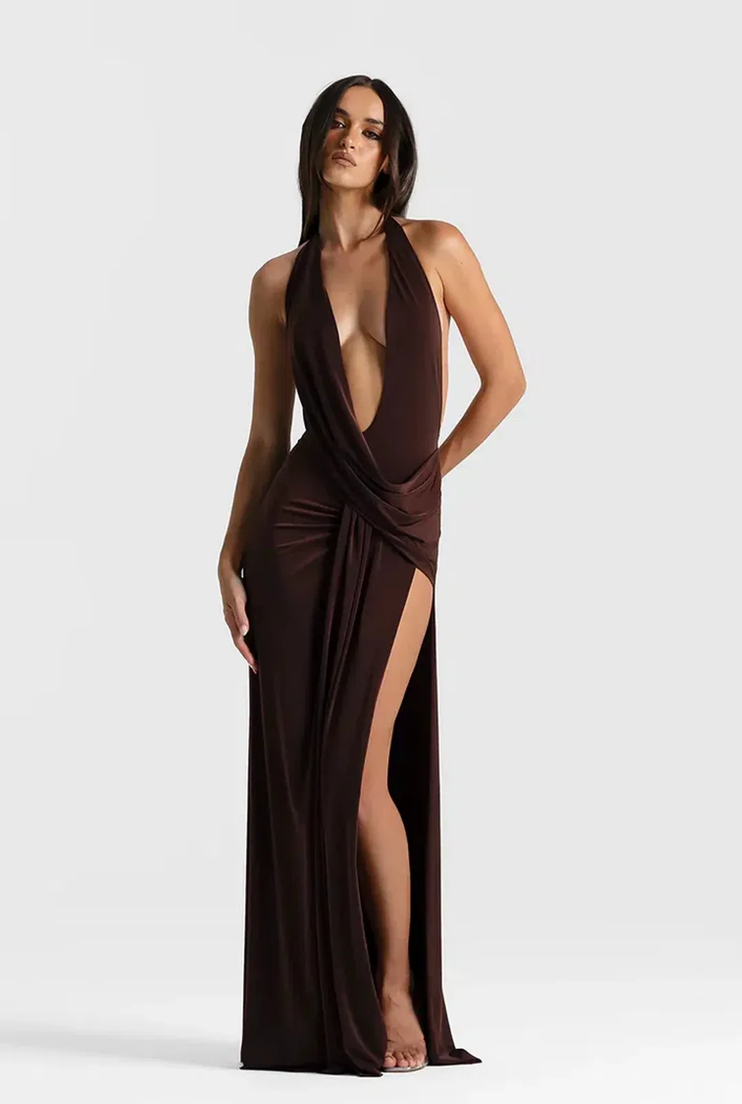 Natalie Rolt Winona Gown Espresso Brown XS/6 (Natalie Rolt 0) for rent on The Volte - main image