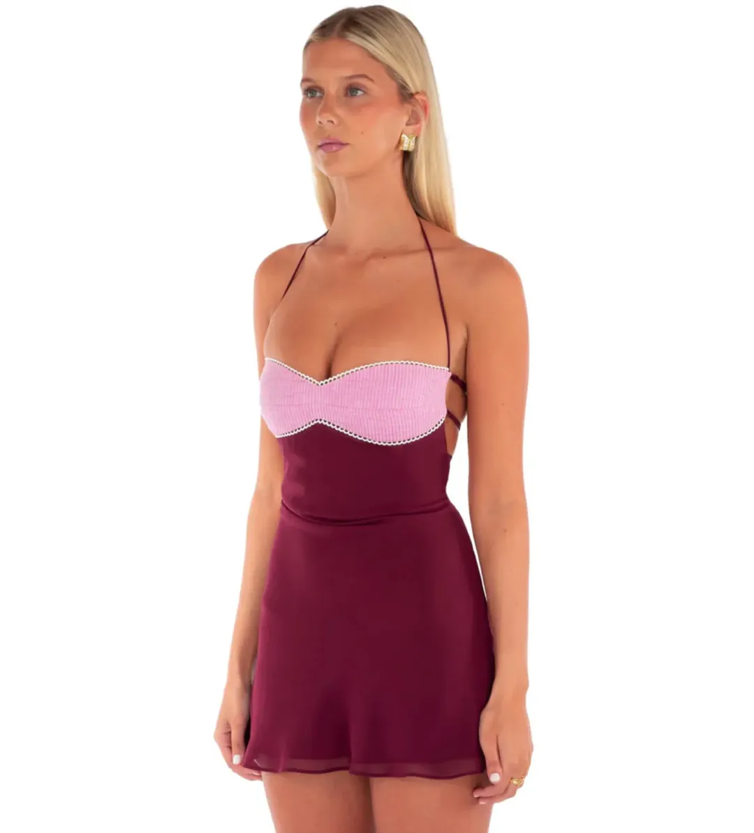 I Am Delilah Aubrey Mini Dress in Raspberry Size S/AU8 for rent on The Volte - main image