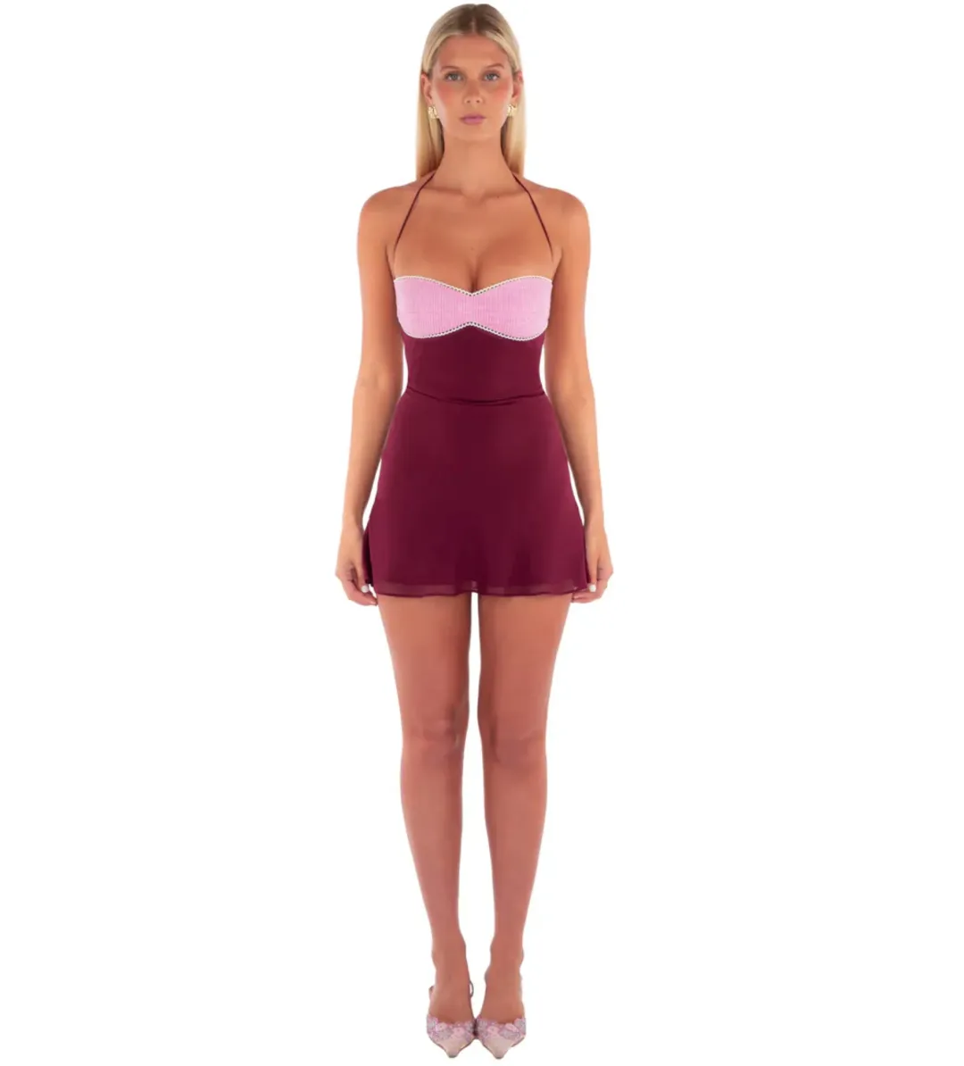 I Am Delilah Aubrey Mini Dress in Raspberry Size S/AU8 for rent on The Volte - main image
